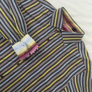 Robert‎ Graham Men's Flip Cuff Stripe Long Sleeve XL